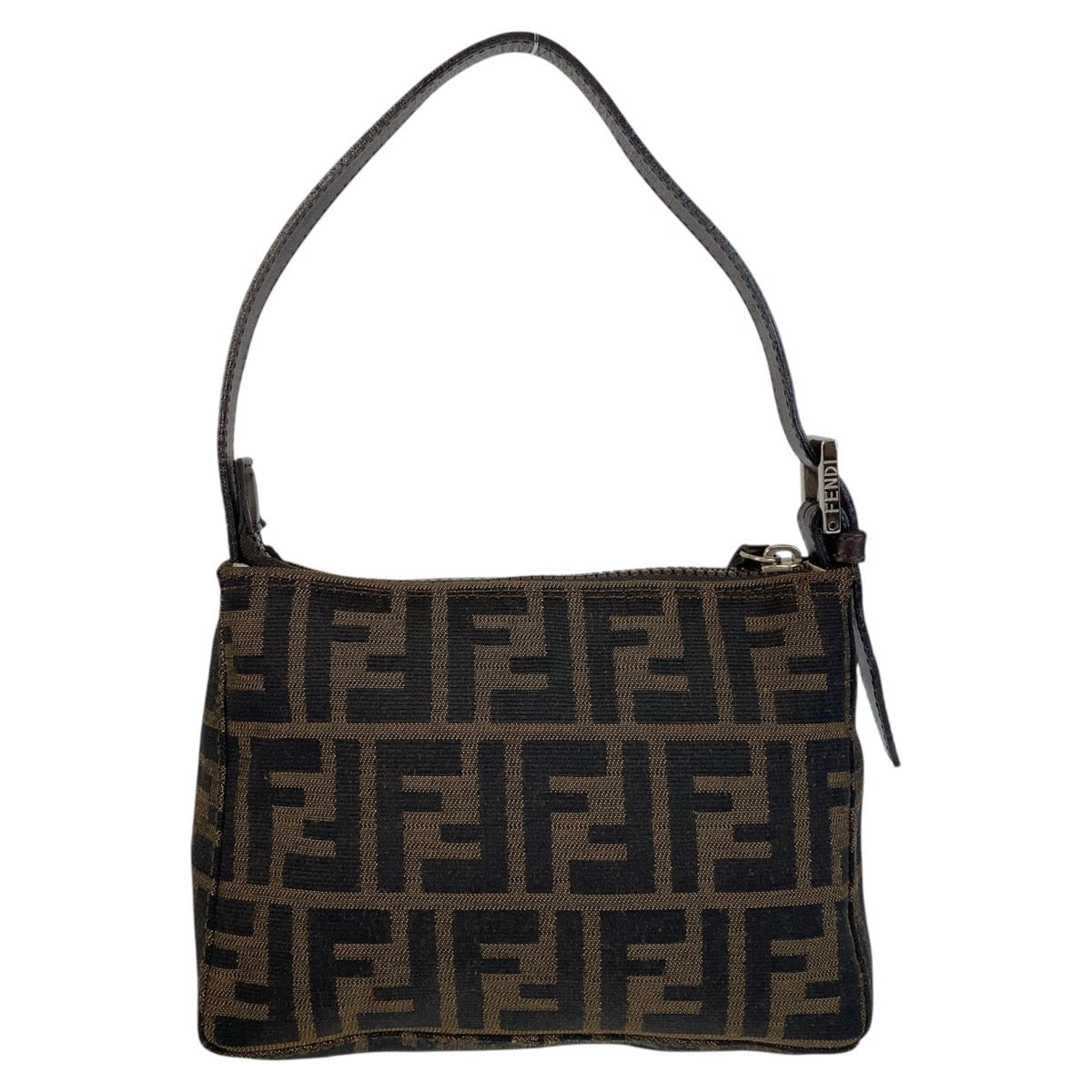 15097
FENDI フェンディ ズッカ ブラウン シルバー金具 キャンバス / レザー ショルダーバッグ アクセサリーポーチ  レディース