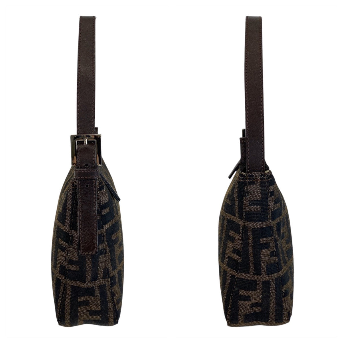 15097
FENDI フェンディ ズッカ ブラウン シルバー金具 キャンバス / レザー ショルダーバッグ アクセサリーポーチ  レディース