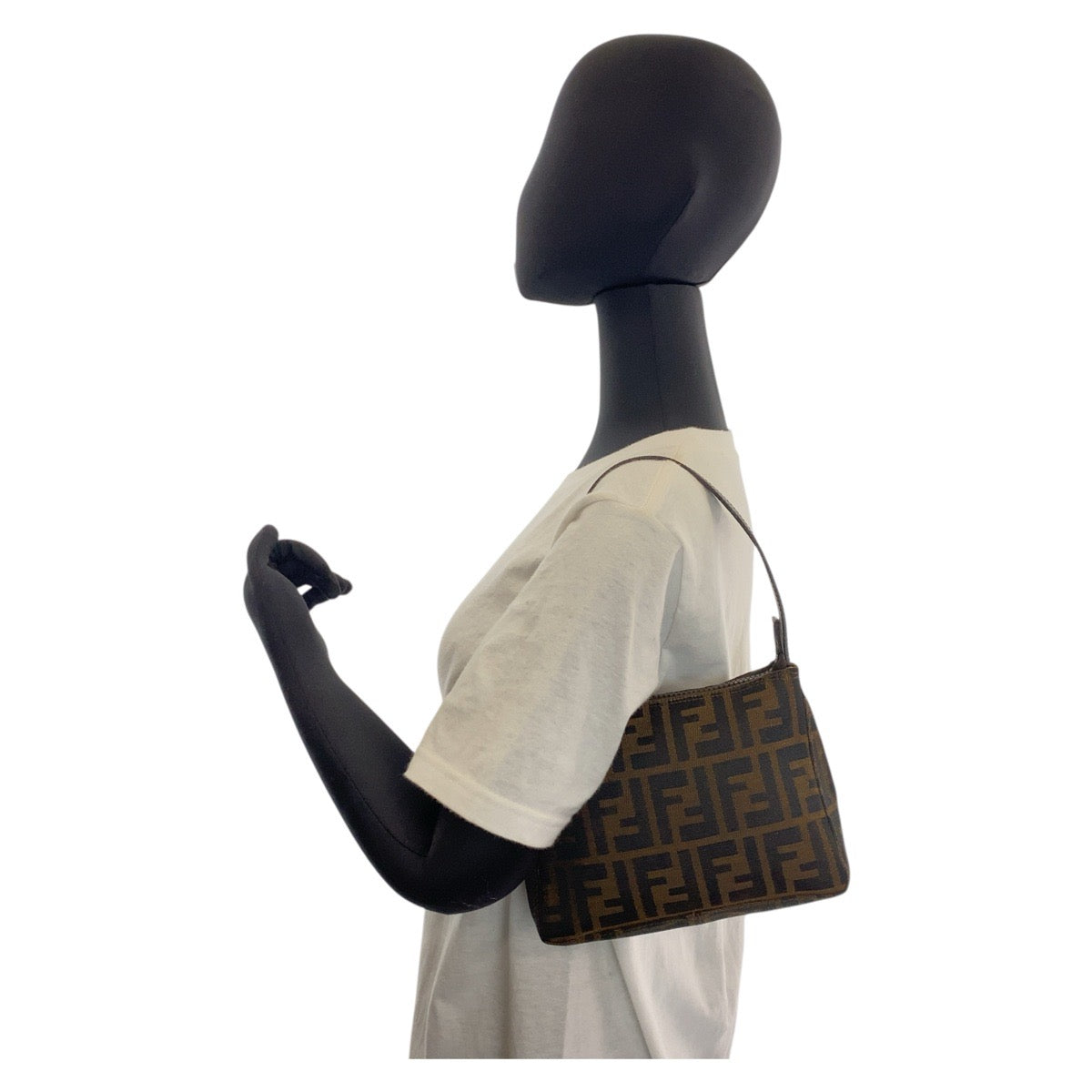 15097
FENDI フェンディ ズッカ ブラウン シルバー金具 キャンバス / レザー ショルダーバッグ アクセサリーポーチ  レディース