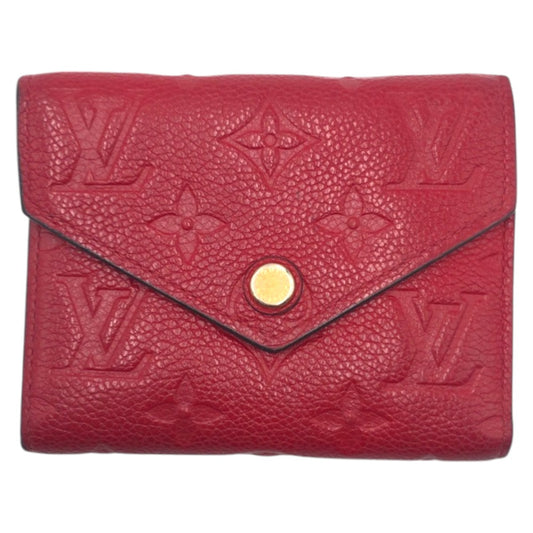 15102
 LOUIS VUITTON Louis Vuitton Monogram Empreinte Portefeuille Victorine Red Scarlet Gold PVC M63701 Folding Wallet Compact Wallet Women's