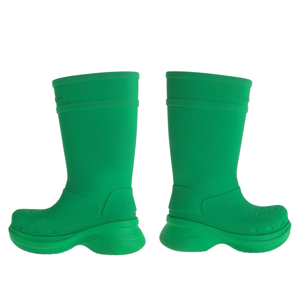 15111
 
BALENCIAGA Crocs collaboration green rubber boots for women