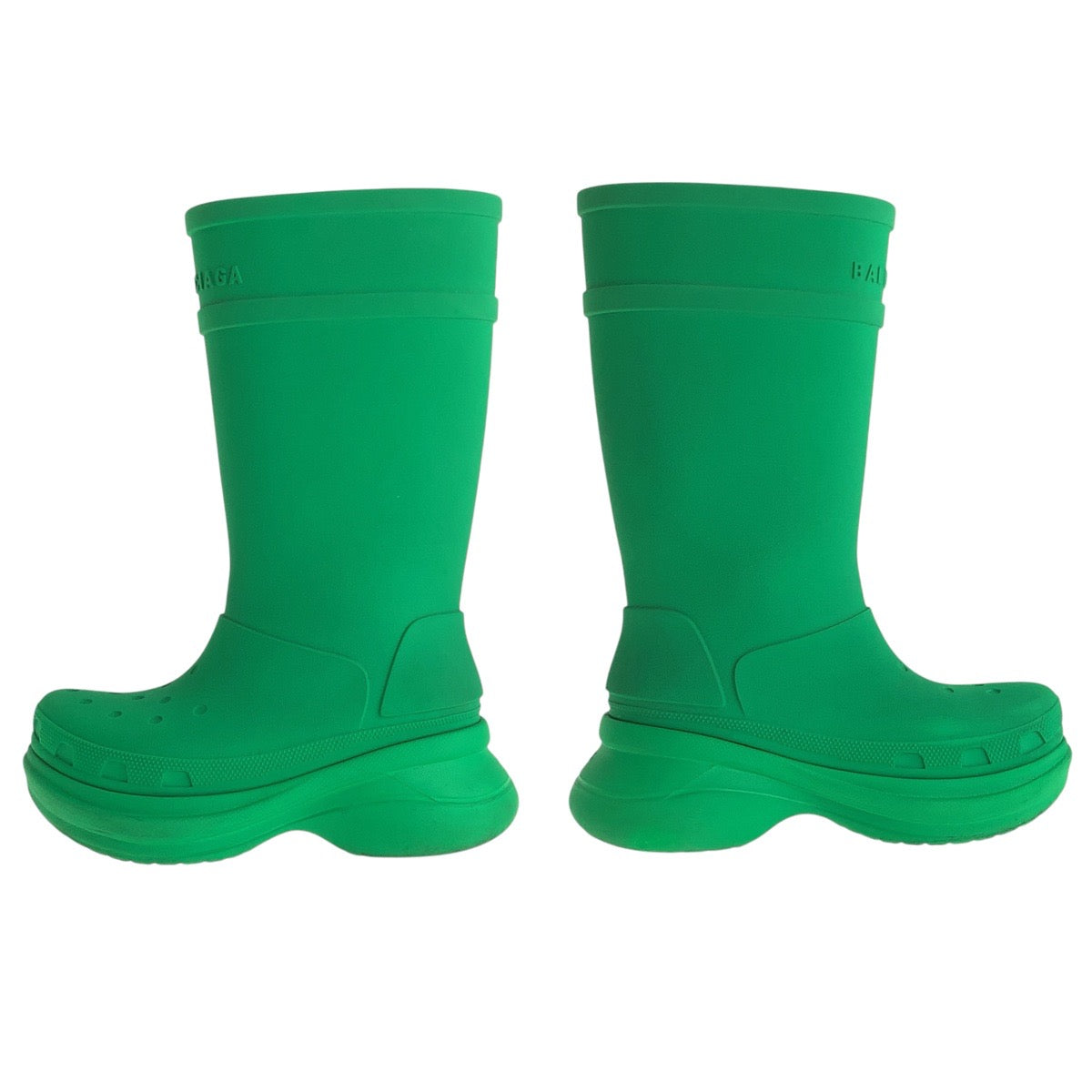 15111
 
BALENCIAGA Crocs collaboration green rubber boots for women