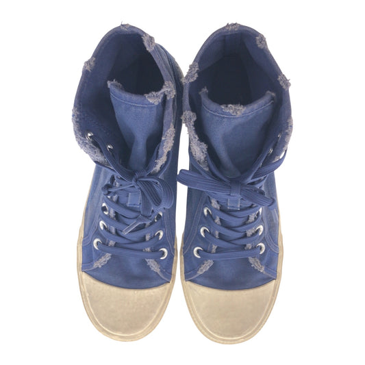 15112
BALENCIAGA バレンシアガ ネイビー ホワイト 白 キャンバス / ラバー スニーカー ハイカットスニーカー  メンズ