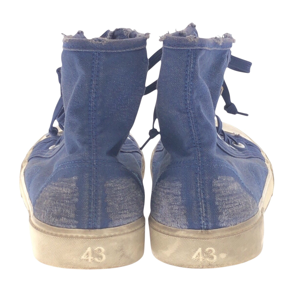 15112
BALENCIAGA バレンシアガ ネイビー ホワイト 白 キャンバス / ラバー スニーカー ハイカットスニーカー  メンズ