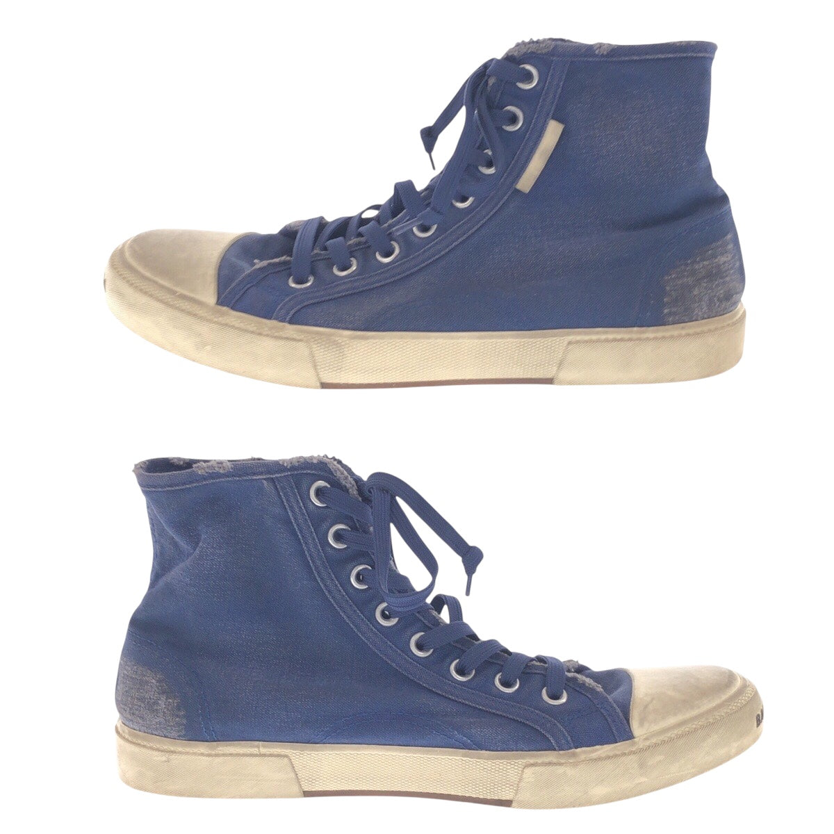 15112
BALENCIAGA バレンシアガ ネイビー ホワイト 白 キャンバス / ラバー スニーカー ハイカットスニーカー  メンズ