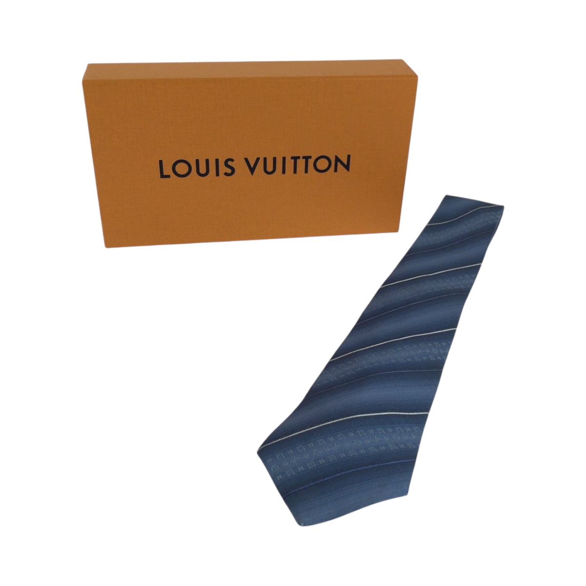 18040
LOUIS VUITTON ルイヴィトン モノグラム クラヴァット LV スロープ ブルー 青 シルク M71716 ネクタイ  メンズ B7