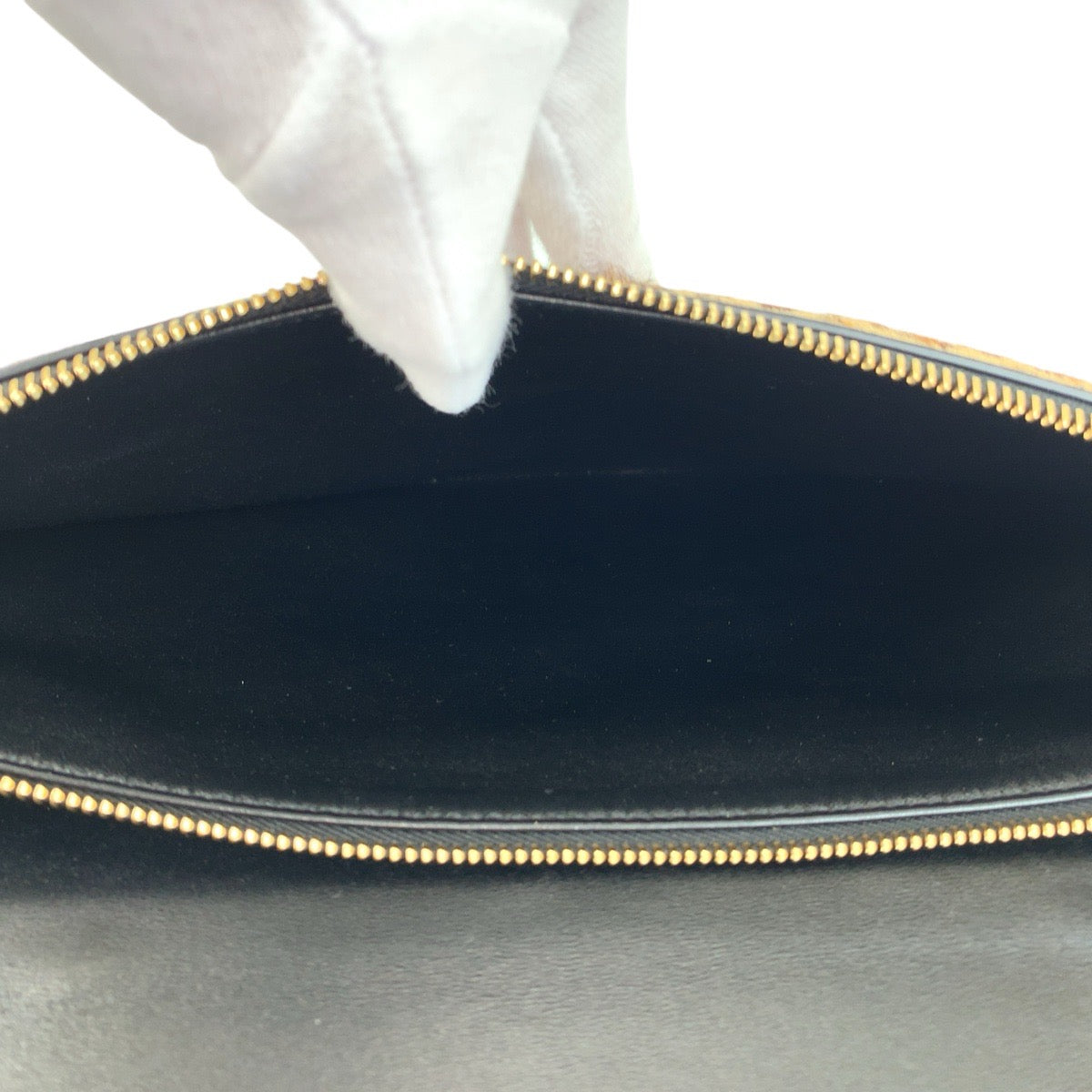 15128
CELINE セリーヌ レオパード ヒョウ柄 ブラック 黒 ブラウン ゴールド金具 レザー / ハラコ ビジネスバッグ ブリーフケース 2way  メンズ