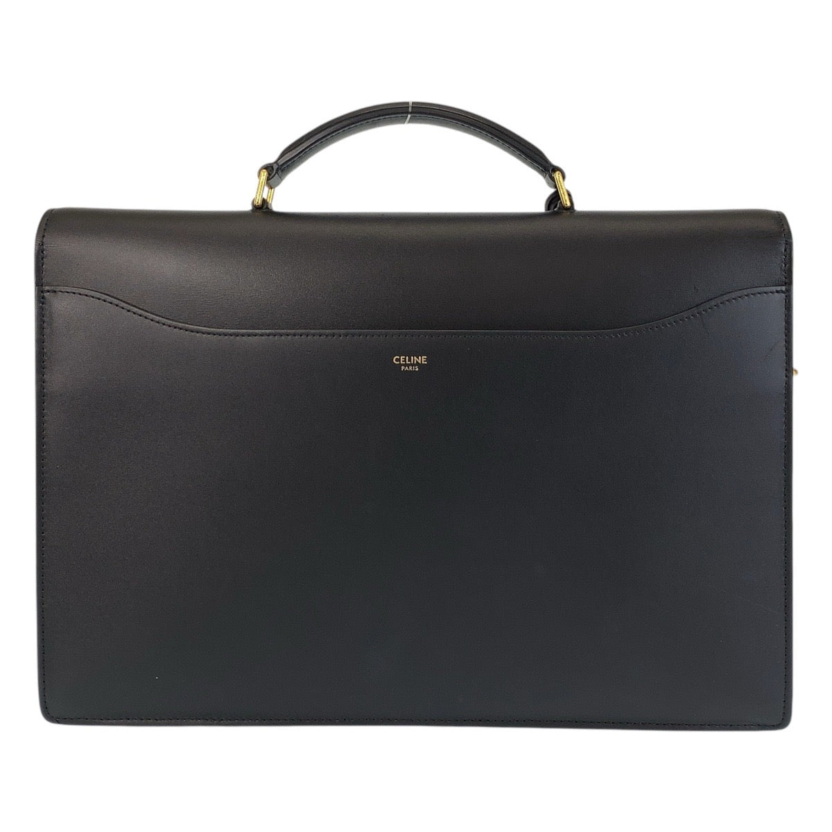 15128
CELINE セリーヌ レオパード ヒョウ柄 ブラック 黒 ブラウン ゴールド金具 レザー / ハラコ ビジネスバッグ ブリーフケース 2way  メンズ
