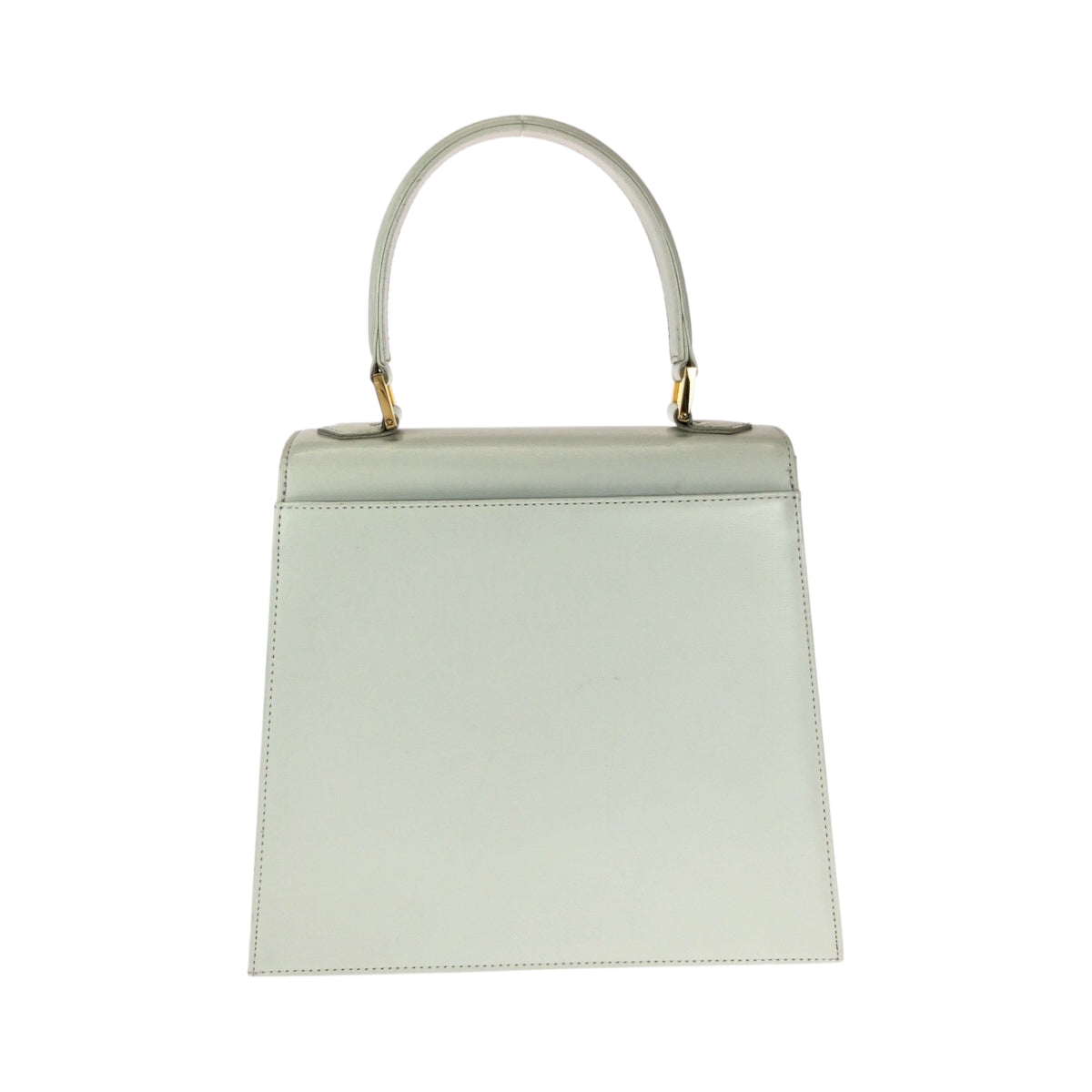 15129
YVES SAINT LAURENT イヴ サンローラン ヴィンテージ YSL ホワイト アイボリー ゴールド金具 レザー ハンドバッグ レディース A32