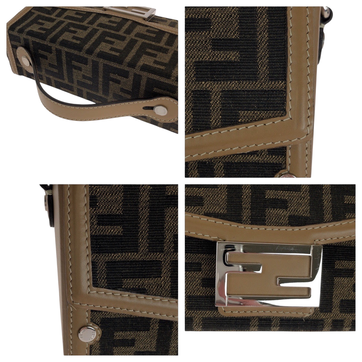 15130
FENDI フェンディ ズッカ ソフトトランクバケット ブラウン シルバー金具 キャンバス / レザー 9VA565 AEBV ショルダーバッグ ハンドバッグ 2way  レディース