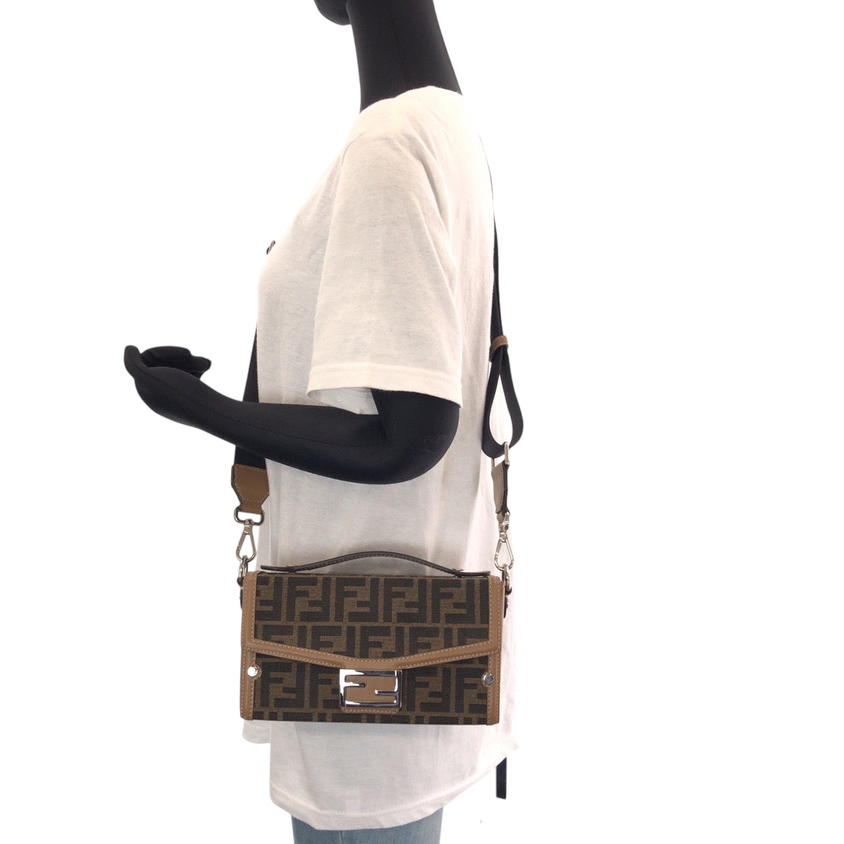 15130
FENDI フェンディ ズッカ ソフトトランクバケット ブラウン シルバー金具 キャンバス / レザー 9VA565 AEBV ショルダーバッグ ハンドバッグ 2way  レディース