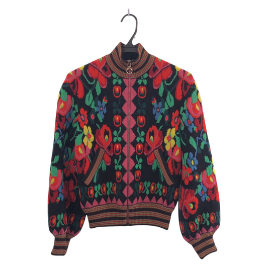 15131
GUCCI グッチ 花柄 サイズXS レッド マルチカラー シルバー金具 ウール / レーヨン 490210 X9F80 ブルゾン ジャンバー レディース A64