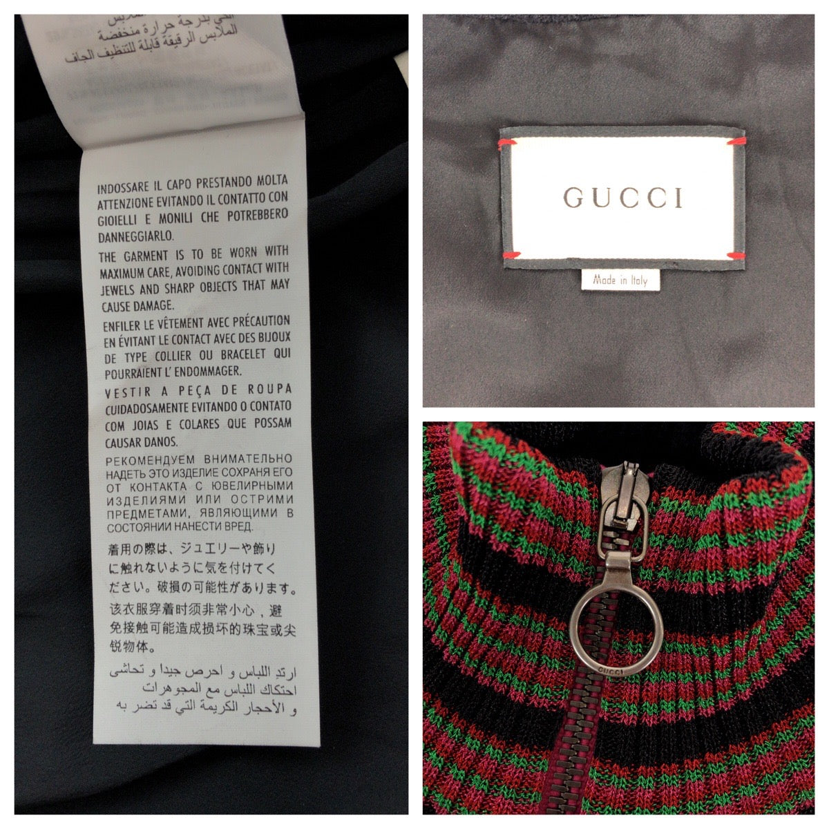 15131
 GUCCI Gucci Floral print Size XS Red Multicolor Silver hardware Wool/Rayon 490210 X9F80 Blouson Jumper Women's