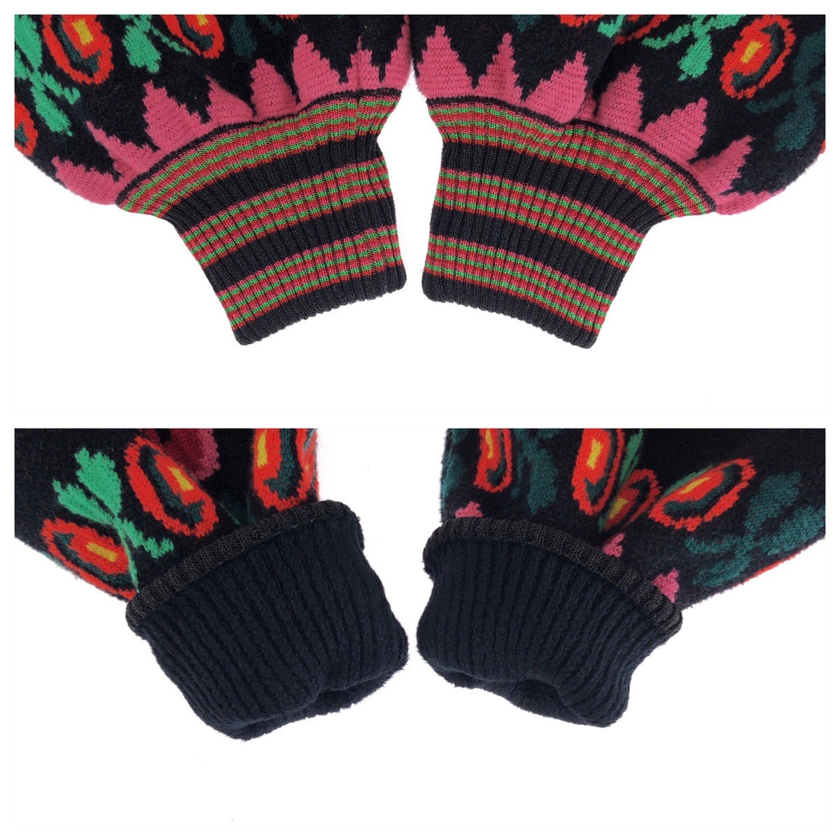 15131
 GUCCI Gucci Floral print Size XS Red Multicolor Silver hardware Wool/Rayon 490210 X9F80 Blouson Jumper Women's