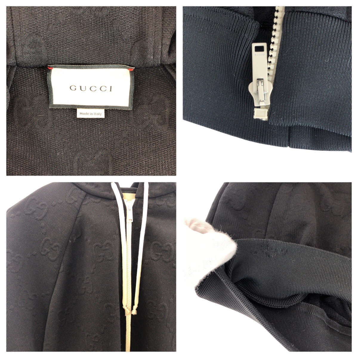 15132
GUCCI グッチ GG柄 サイズS ブラック 黒 ポリエステル 661783 XJDEM パーカー ジップパーカー  レディース A55