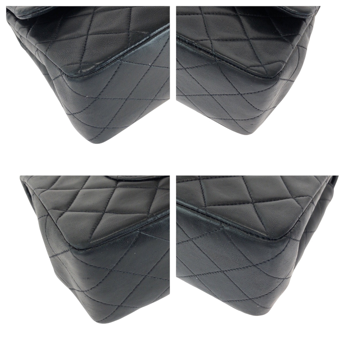 15133
CHANEL シャネル マトラッセ ダブルフラップ ココマーク ターンロック ブラック 黒 ゴールド金具 ラムスキン チェーンショルダーバッグ  レディース