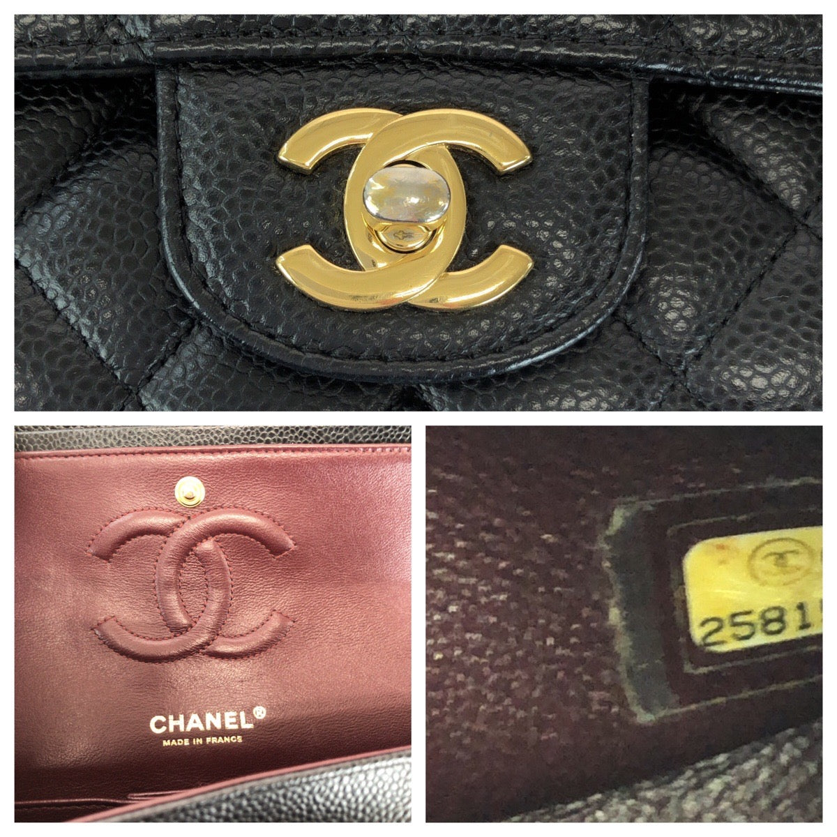 15134
CHANEL シャネル マトラッセ ダブルフラップ ココマーク ターンロック ブラック 黒 ゴールド金具 キャビアスキン チェーンショルダーバッグ  レディース A880