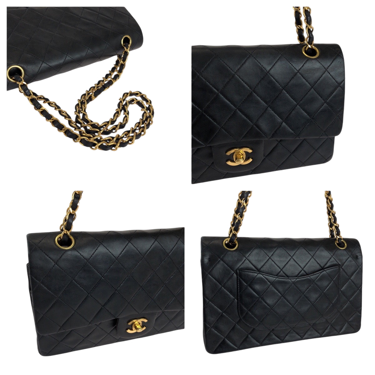 15135
CHANEL シャネル マトラッセ Wフラップ ココマーク ターンロック ブラック 黒 ゴールド金具 ラムスキン チェーンショルダーバッグ 肩掛け  レディース