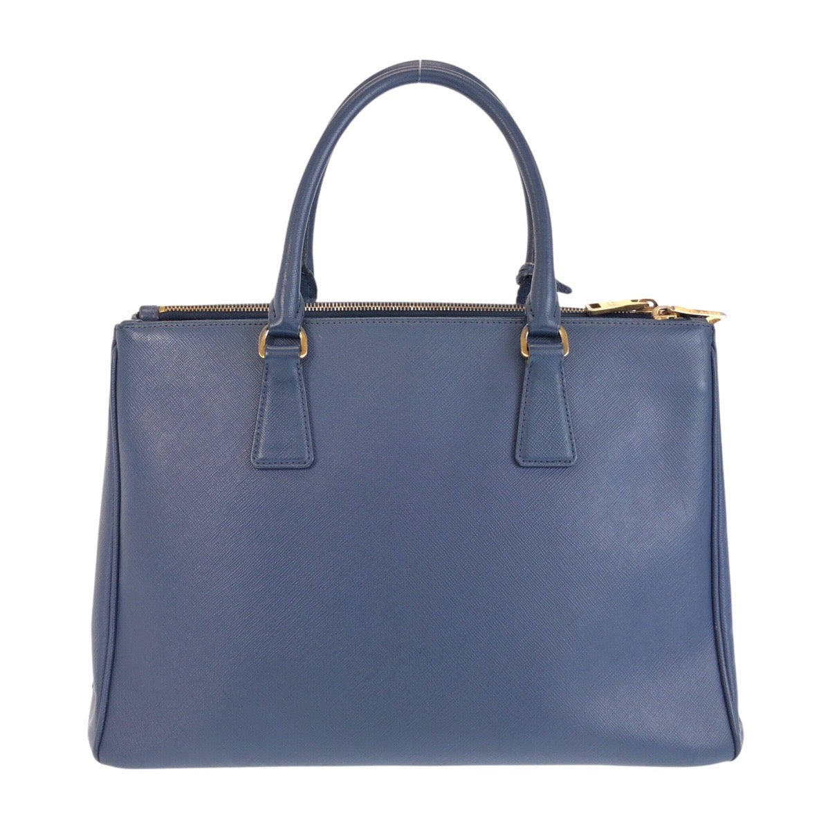 15136
PRADA プラダ サフィアーノ ガレリア 三角ロゴプレート ブルー ゴールド金具 レザー ハンドバッグ ショルダーバッグ 2way  レディース