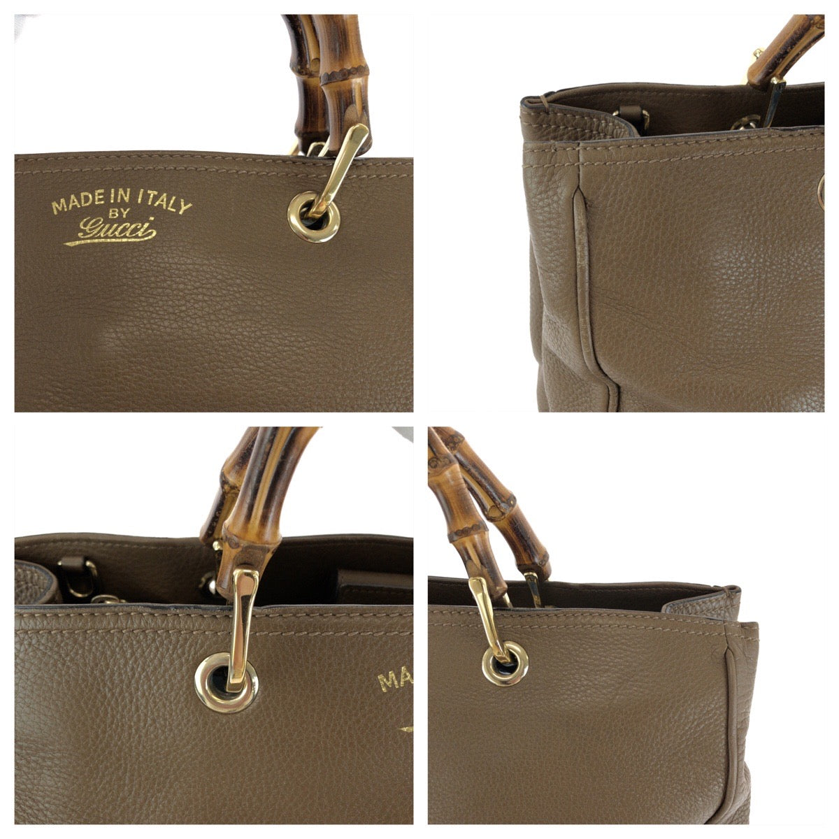 15139
GUCCI グッチ バンブー ブラウン ゴールド金具 レザー 323660 ハンドバッグ トートバッグ  レディース