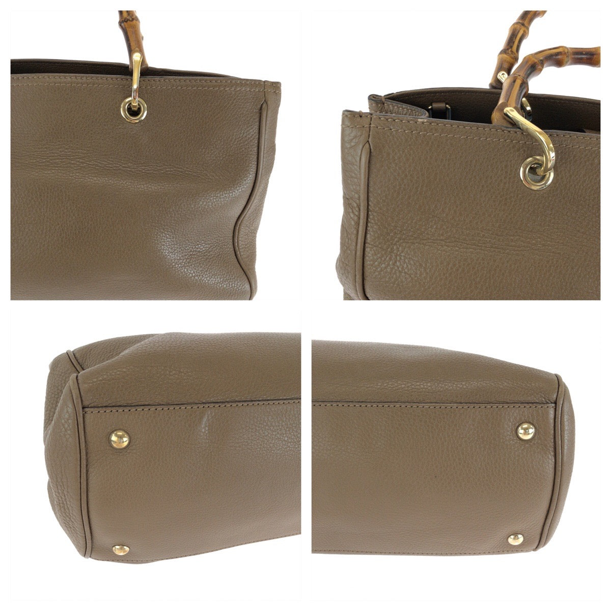 15139
GUCCI グッチ バンブー ブラウン ゴールド金具 レザー 323660 ハンドバッグ トートバッグ  レディース