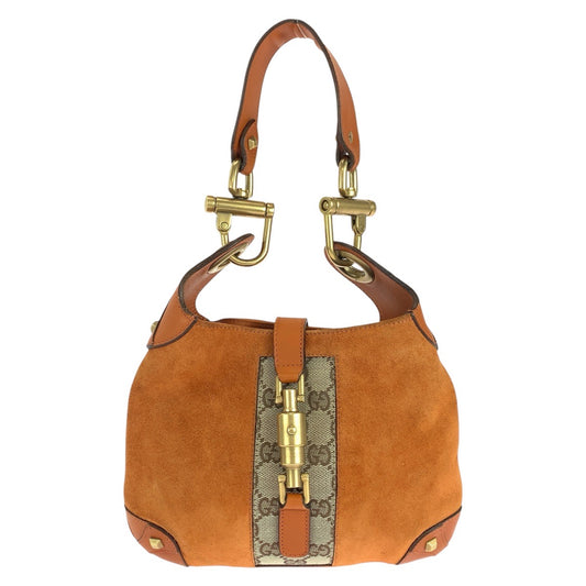 15140
GUCCI グッチ ジャッキー オレンジ ゴールド金具 GGキャンバス / スウェード / レザー 120885 ハンドバッグ ショルダーバッグ  レディース