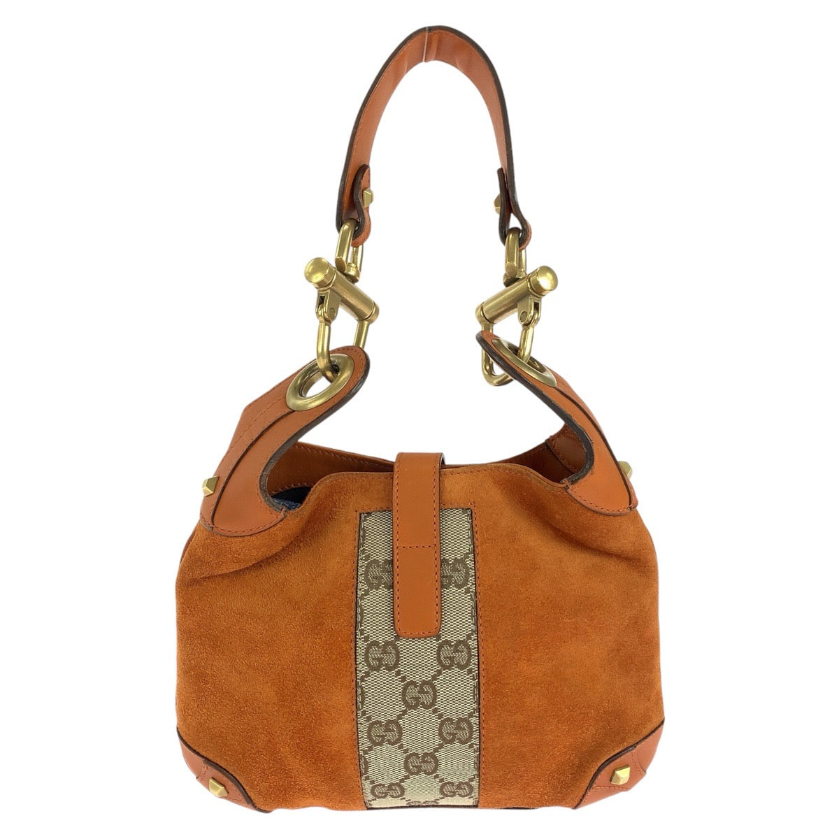 15140
GUCCI グッチ ジャッキー オレンジ ゴールド金具 GGキャンバス / スウェード / レザー 120885 ハンドバッグ ショルダーバッグ  レディース