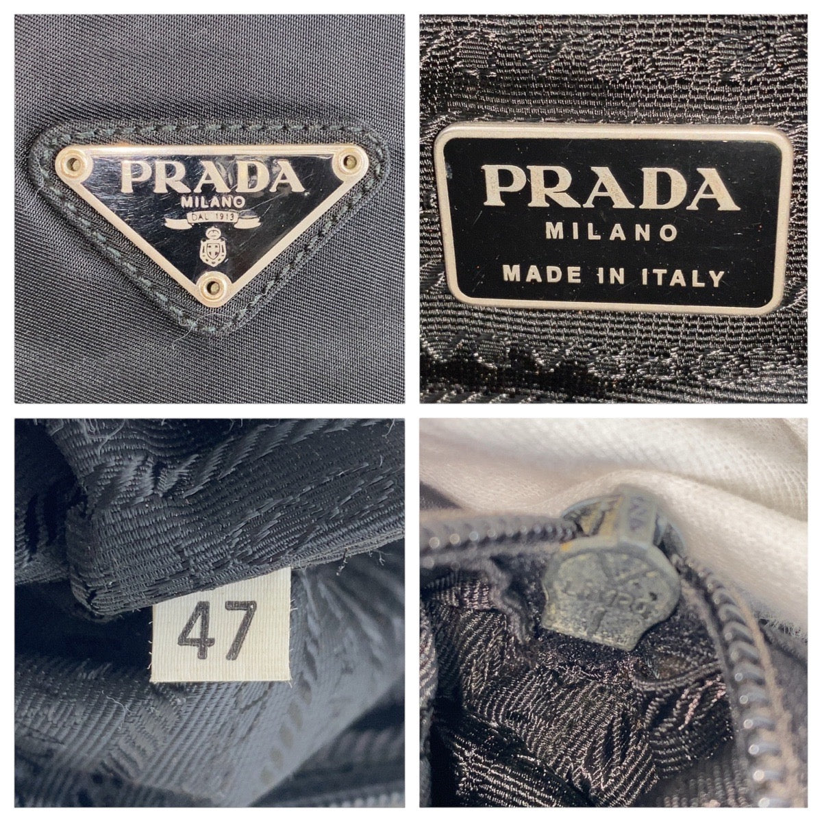 15146
PRADA プラダ テスート 三角ロゴプレート ブラック 黒 シルバー金具 ナイロン トートバッグ ショルダーバッグ  レディース ABP24