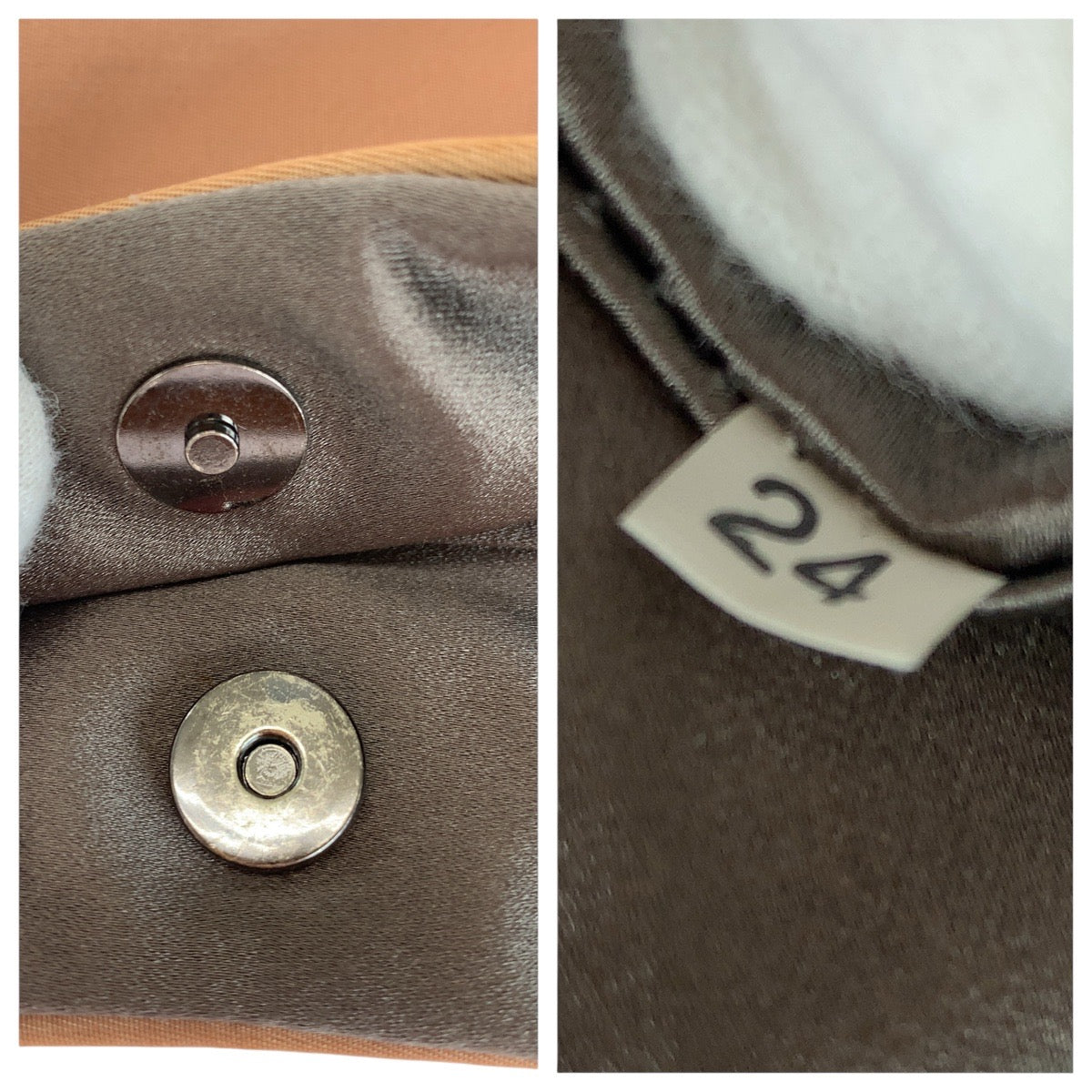 15149
PRADA プラダ テスート 三角ロゴプレート ブラウン ベージュ シルバー金具 ナイロン / エナメル ハンドバッグ アクセサリーポーチ  レディース
