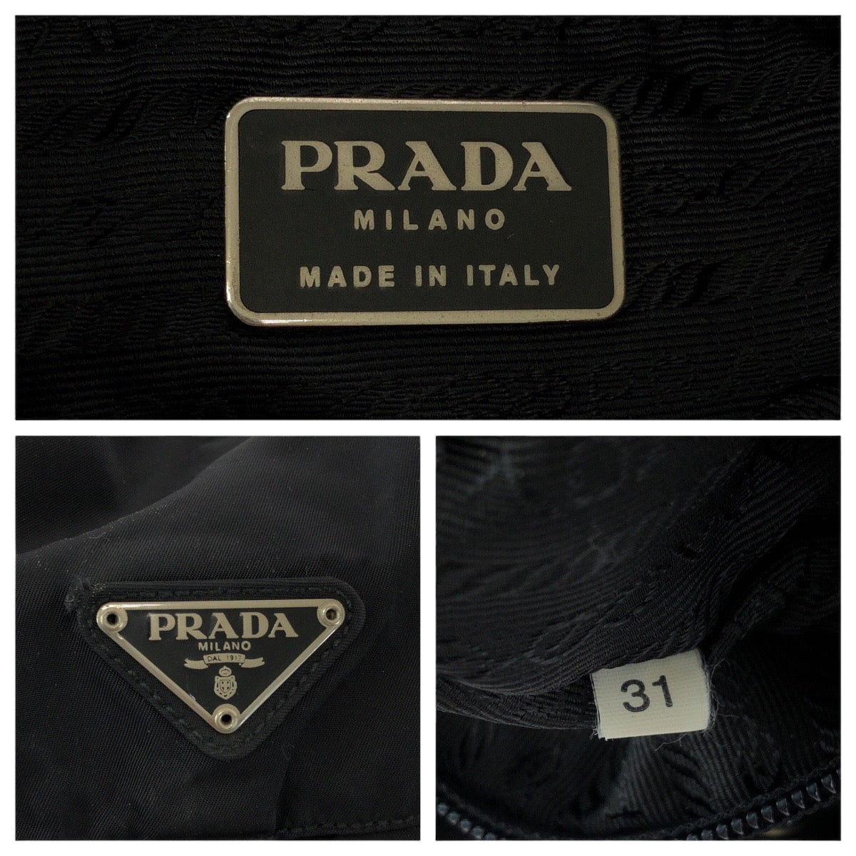 15150
PRADA プラダ テスート 三角ロゴプレート ブラック シルバー金具 ナイロン リュックサック バックパック  レディース