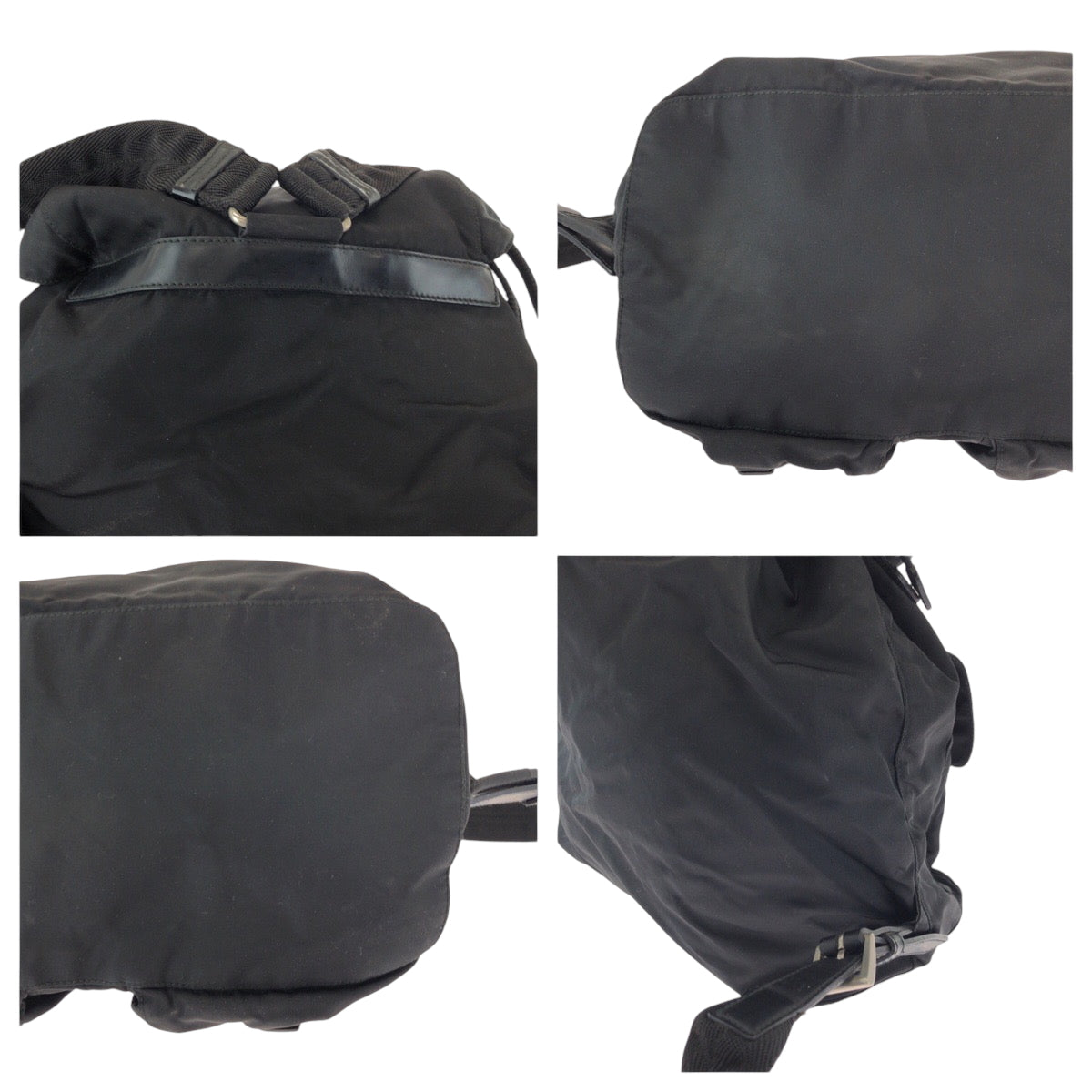 15150
PRADA プラダ テスート 三角ロゴプレート ブラック シルバー金具 ナイロン リュックサック バックパック  レディース