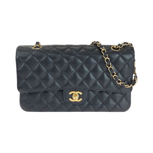 15152
CHANEL シャネル マトラッセ ダブルフラップ ココマーク ターンロック ブラック 黒 ゴールド金具 キャビアスキン チェーンショルダーバッグ レディース SA900