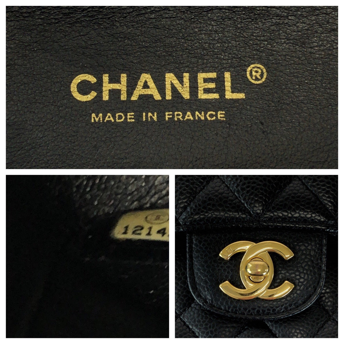 15152
CHANEL シャネル マトラッセ ダブルフラップ ココマーク ターンロック ブラック 黒 ゴールド金具 キャビアスキン チェーンショルダーバッグ レディース SA900