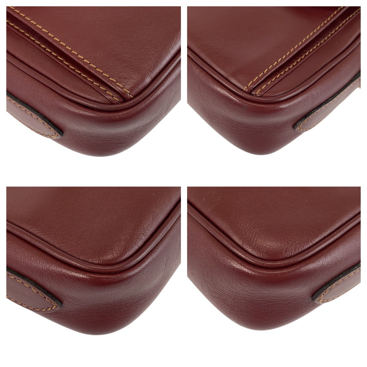 18022
CARTIER カルティエ マストライン ボルドー ゴールド金具 レザー ショルダーバッグ ポシェット  レディース ABP29