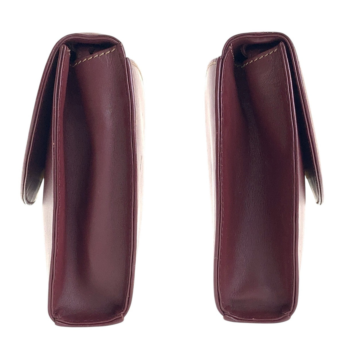 15160
CARTIER カルティエ ヴィンテージ マストライン ワインレッド ボルドー ゴールド金具 レザー ショルダーバッグ ポシェット  レディース