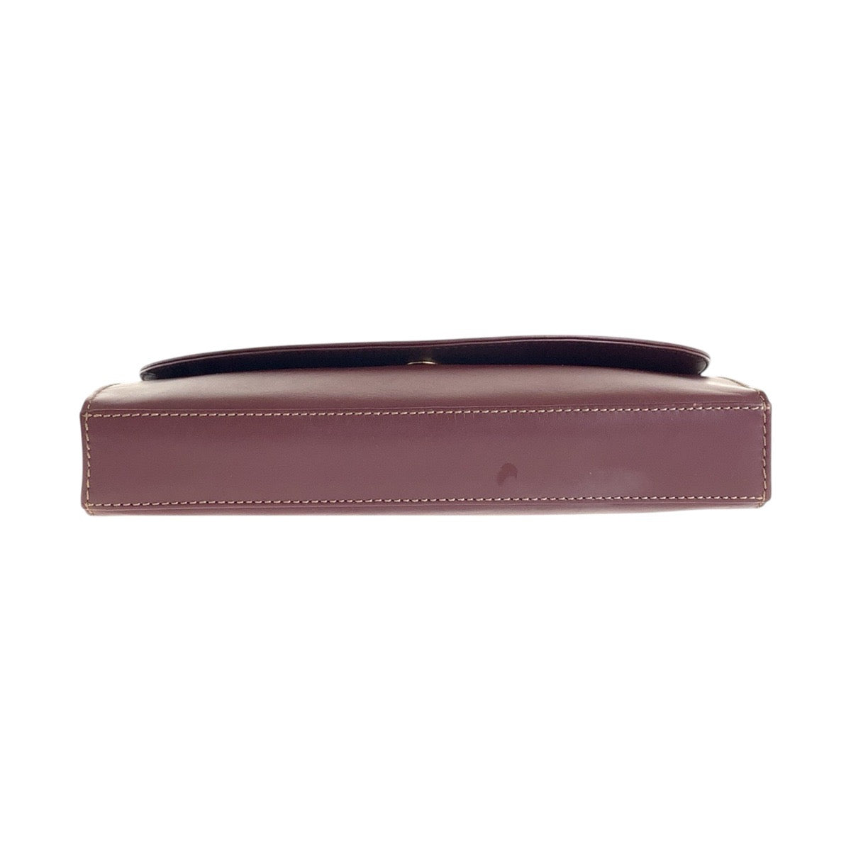 15160
CARTIER カルティエ ヴィンテージ マストライン ワインレッド ボルドー ゴールド金具 レザー ショルダーバッグ ポシェット  レディース