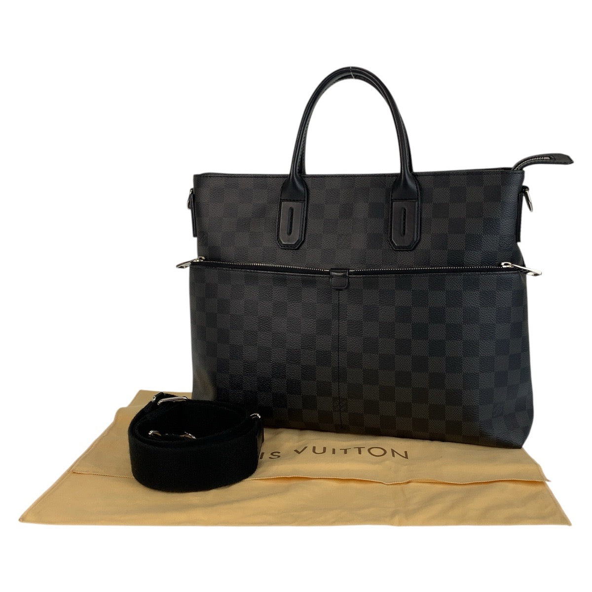 15163
LOUIS VUITTON ルイヴィトン ダミエグラフィット 7DW ブラック シルバー金具 PVC / レザー N41564 ビジネスバッグ ブリーフケース  メンズ