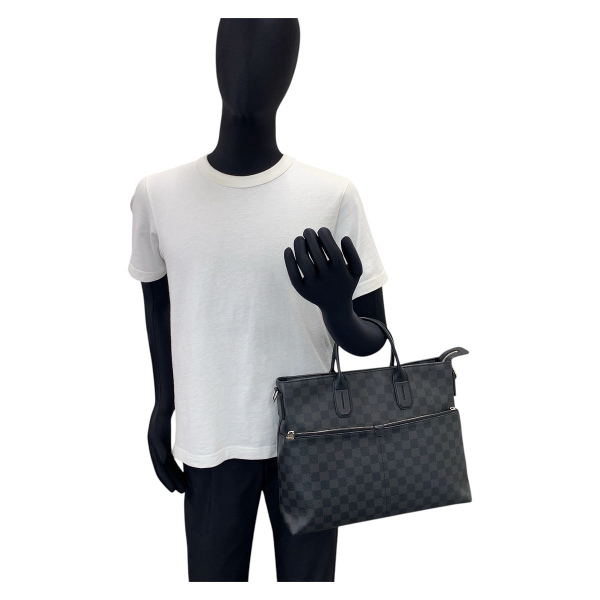 15163
LOUIS VUITTON ルイヴィトン ダミエグラフィット 7DW ブラック シルバー金具 PVC / レザー N41564 ビジネスバッグ ブリーフケース  メンズ