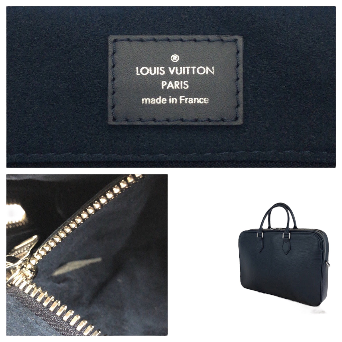 15165
LOUIS VUITTON ルイヴィトン エピ ダンディ ネイビー シルバー金具 エピレザー M54405 ビジネスバッグ ハンドバッグ  メンズ