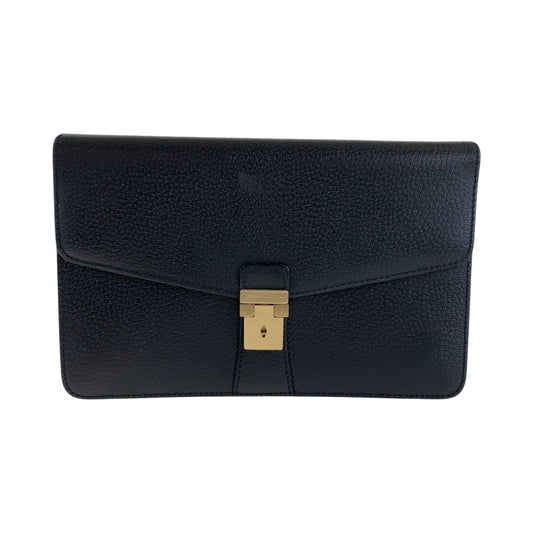 15166
Salvatore Ferragamo サルヴァトーレフェラガモ ブラック 黒 ゴールド金具 レザー セカンドバッグ クラッチバッグ  メンズ