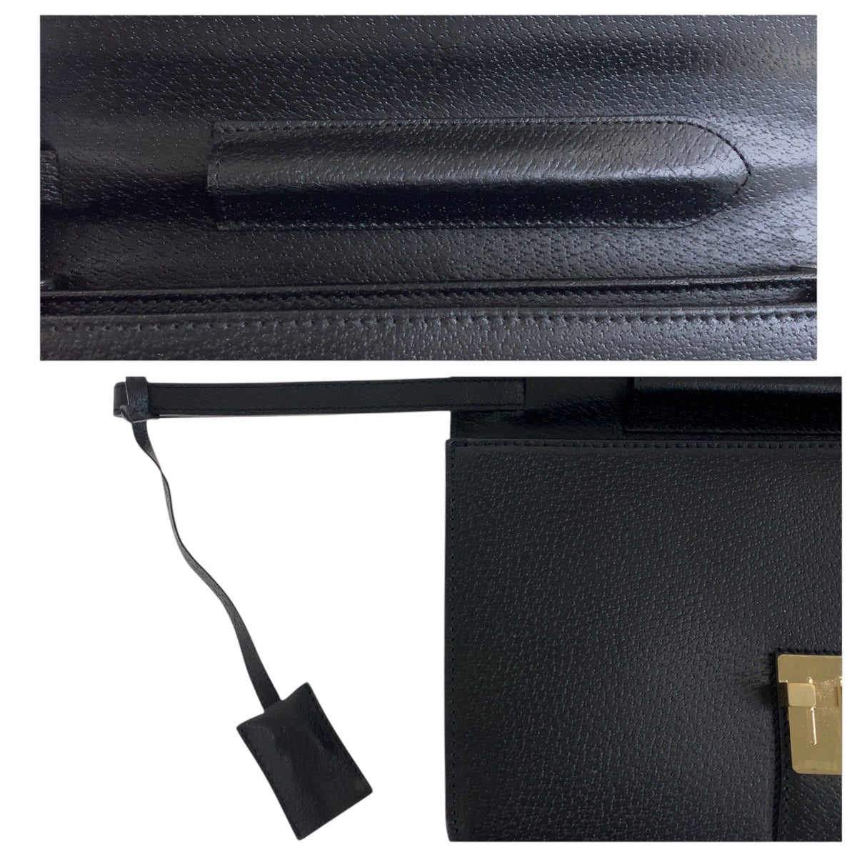 15166
Salvatore Ferragamo サルヴァトーレフェラガモ ブラック 黒 ゴールド金具 レザー セカンドバッグ クラッチバッグ  メンズ