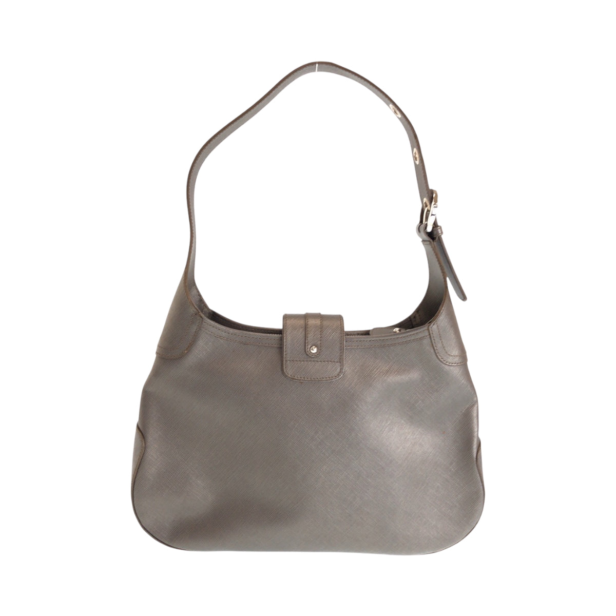 15167
Salvatore Ferragamo サルヴァトーレフェラガモ ガンチーニ ブラウン シルバー金具 レザー AQ21 7335 ホーボー ワンショルダーバッグ 肩掛け  レディース ABP12