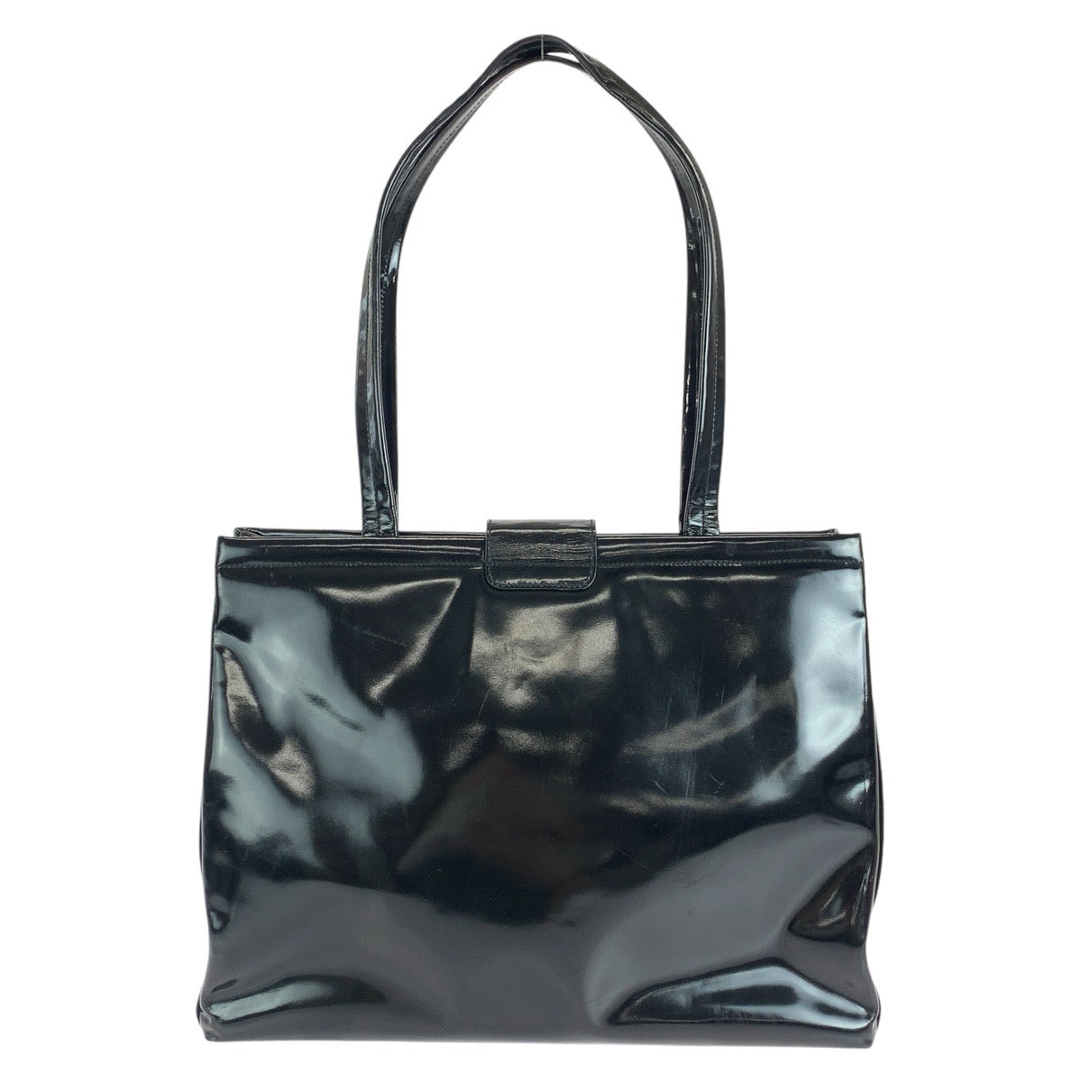 18039
Salvatore Ferragamo サルヴァトーレフェラガモ リボン ブラック 黒 ゴールド金具 エナメル トートバッグ ショルダーバッグ  レディース AB17