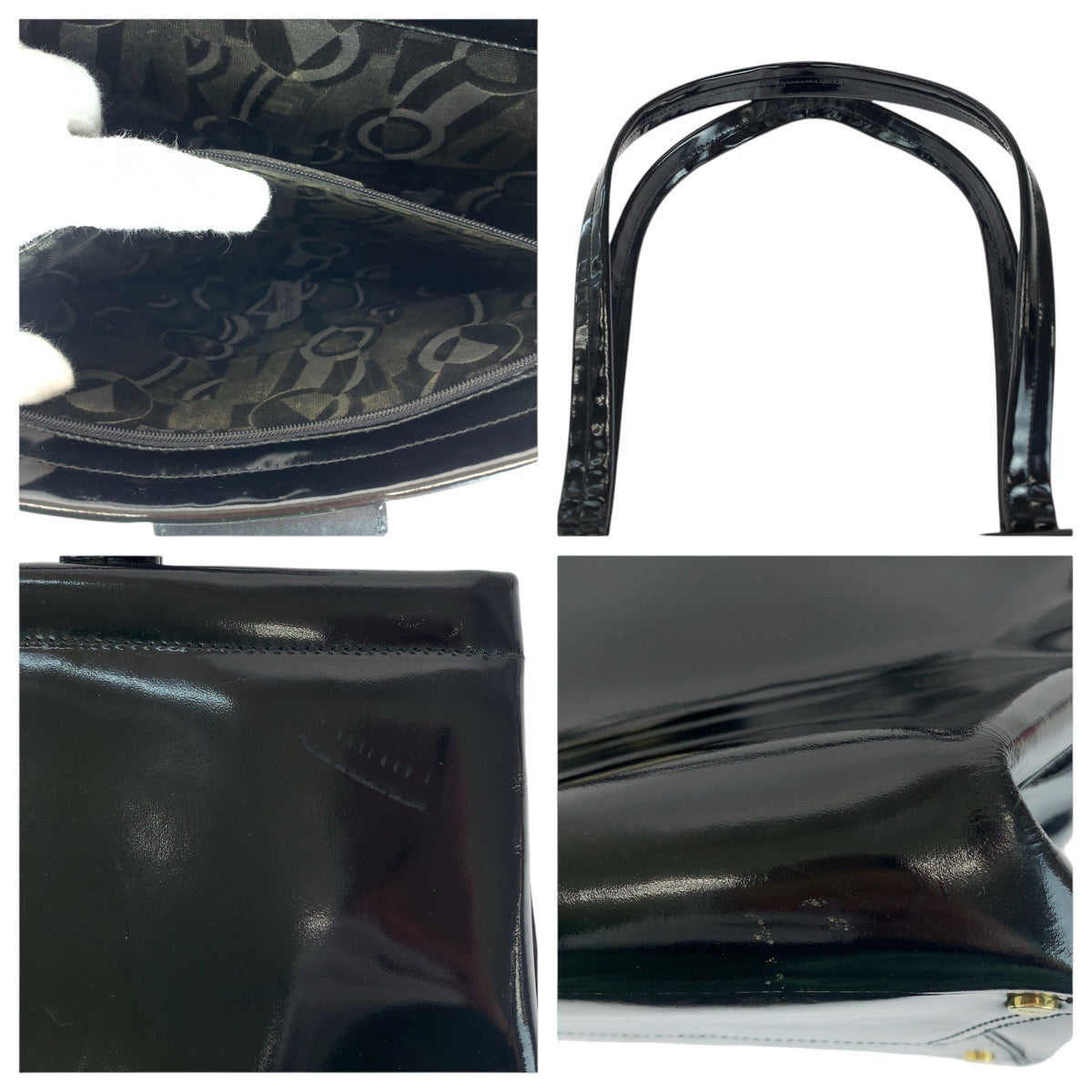 15168
Salvatore Ferragamo サルヴァトーレフェラガモ リボン ブラック 黒 ゴールド金具 エナメル トートバッグ ショルダーバッグ  レディース
