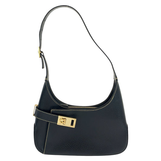 15169
Salvatore Ferragamo サルヴァトーレフェラガモ ガンチーニ ブラック 黒 ゴールド金具 レザー ショルダーバッグ  レディース