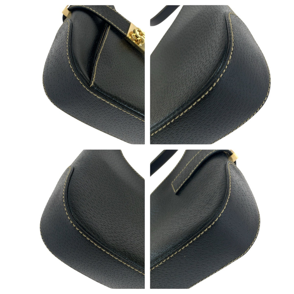 15169
Salvatore Ferragamo サルヴァトーレフェラガモ ガンチーニ ブラック 黒 ゴールド金具 レザー ショルダーバッグ  レディース