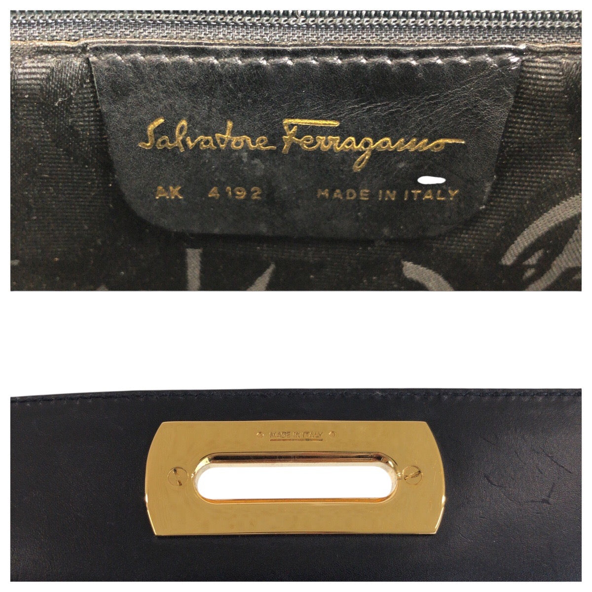 15170
Salvatore Ferragamo サルヴァトーレフェラガモ ガンチーニ ブラック 黒 ゴールド金具 レザー ハンドバッグ  レディース