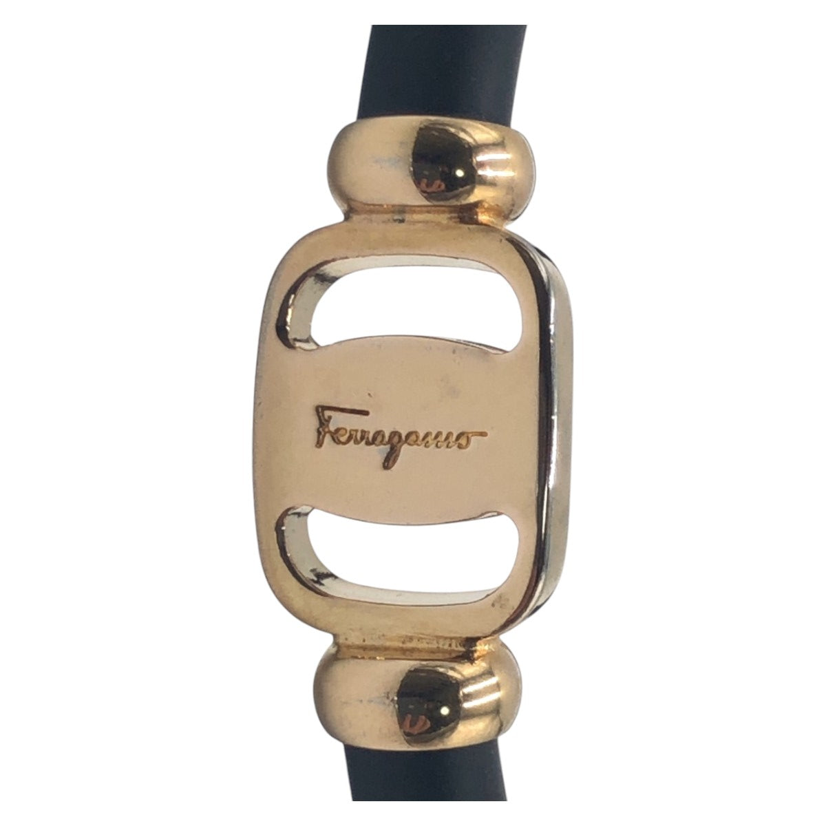 15173
Salvatore Ferragamo サルヴァトーレフェラガモ ブラック 黒 ゴールド プラスチック / メタル ブレスレット バングル  レディース