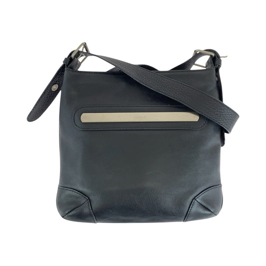 15174
Chloe クロエ ブラック 黒 シルバー金具 レザー ショルダーバッグ メッセンジャーバッグ  レディース