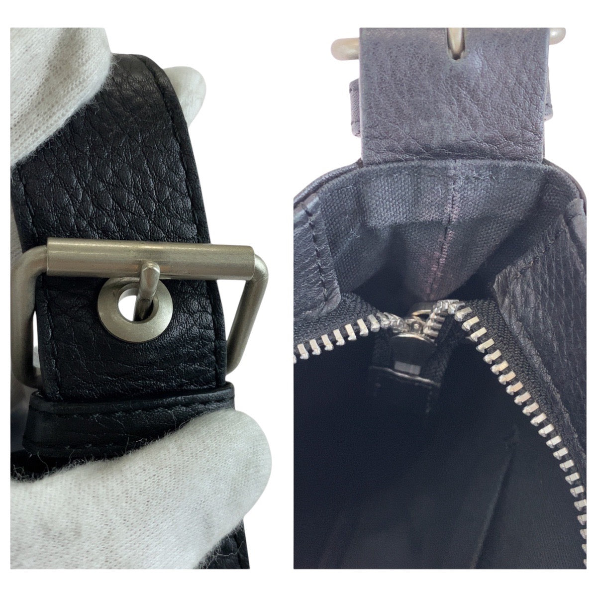 15174
Chloe クロエ ブラック 黒 シルバー金具 レザー ショルダーバッグ メッセンジャーバッグ  レディース